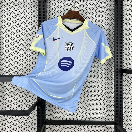 FC Barcelone maillot foot bleu ciel et jaune 2025 2026
