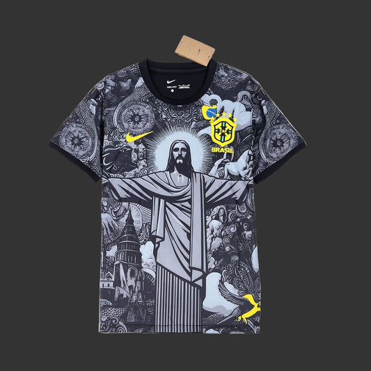 Maillot Brésil Christ Concept Noir et Gris 24/25